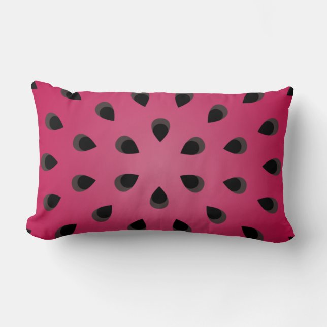 Coussin Rectangle Morceau de pastèque rouge avec graines (Recto)