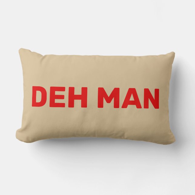 Coussin Rectangle "MORT MAN" | Virgin Islands Slang Texte rouge, Bei (Recto)
