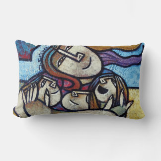 Coussin Rectangle Mothers Hug - Contemporary Cubist Lumbar Pillow