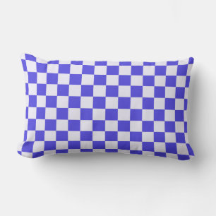 Coussin Rectangle Motif à carreaux crème de myrtille