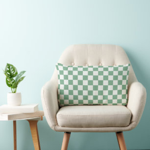 Coussin Rectangle Motif à carreaux de brume d'eucalyptus