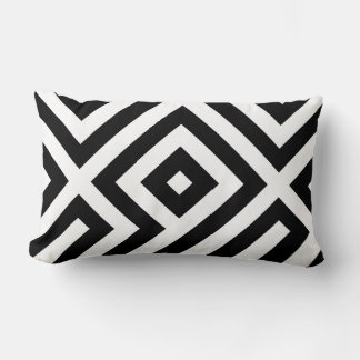 Coussin Rectangle Motif à carreaux noir et blanc