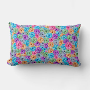 Coussin Rectangle motif à fleurs coloré