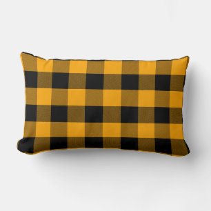 Coussin Rectangle Motif à plat de buffle noir et jaune