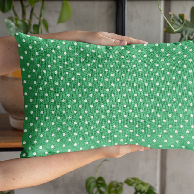 Coussin Rectangle Motif à pois verts mignons (Créateur téléchargé)