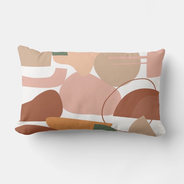 Coussin Rectangle Motif Abstrait de ton terrestre (Recto)