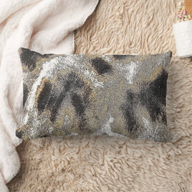 COUSSIN RECTANGLE MOTIF ABSTRAIT GIRAFFE (Couverture)