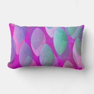 Coussin Rectangle Motif Abstrait moderne   Magenta Purple Rose Turqu