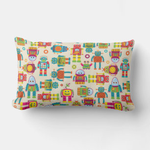 Coussin Rectangle Motif Arrière - plan sans couture avec Joli Rob