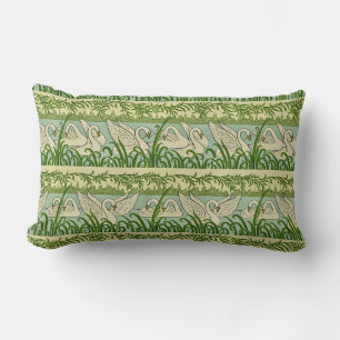 Coussin Rectangle Motif Art Nouveau de cygne – Cygne botanique vinta
