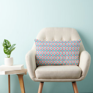 Coussin Rectangle Motif bleu d'arbre de Noël d'aqua de fête