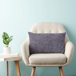 Coussin Rectangle Motif bleu simple Abstrait filetage