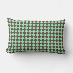 Coussin Rectangle Motif Brown de contrôle du diamant vert