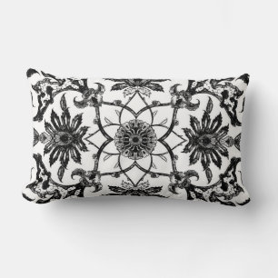 Coussin Rectangle Motif chinois Art Nouveau - Noir et Blanc