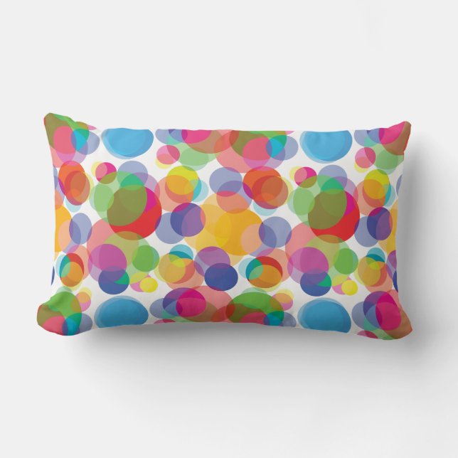 Coussin Rectangle Motif circulaire coloré (Recto)