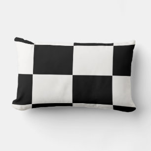 Coussin Rectangle motif damier noir et blanc