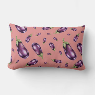 Coussin Rectangle Motif d'aubergine