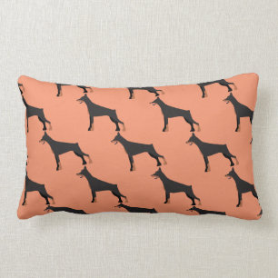 Coussin Rectangle Motif de chien de dobermann, carreau 13x21