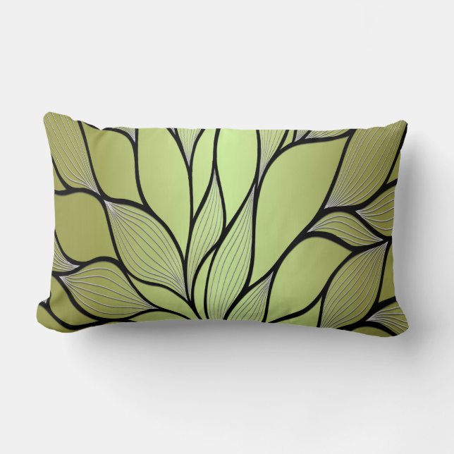 Coussin Rectangle Motif de congé créatif vert olive (Recto)