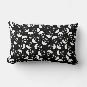 Coussin Rectangle Motif de crâne esthétique noir et blanc foncé