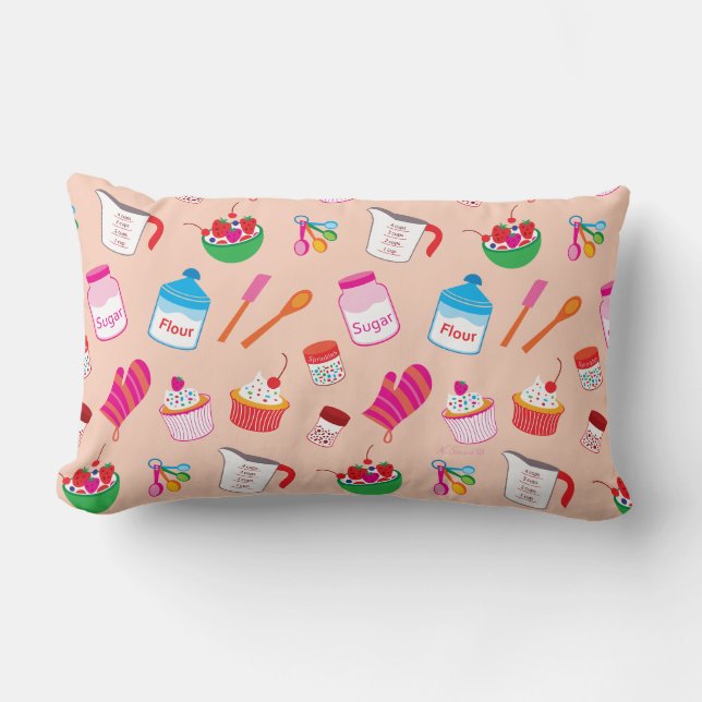 Coussin Rectangle Motif de cuisson (Recto)