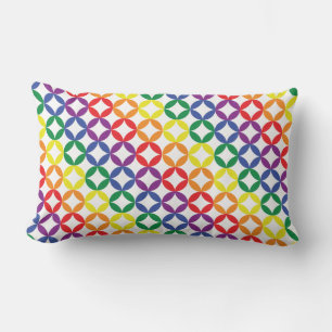 Coussin Rectangle Motif de diamants arc-en-ciel chic tendance