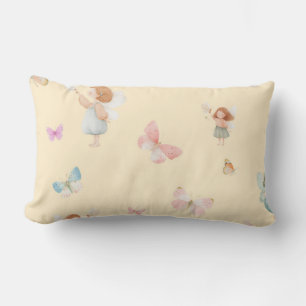 Coussin Rectangle Motif de fée pastel, design de papillon mignon pou