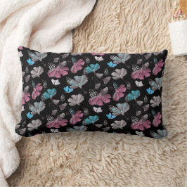 Coussin Rectangle Motif de fleurs et de papillons