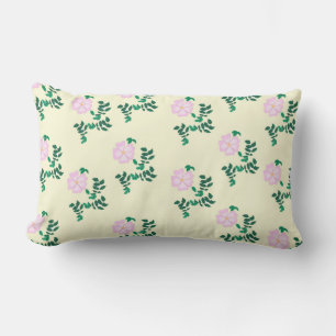Coussin Rectangle Motif de fleurs Roses Pastel Pink