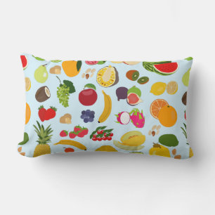 Coussin Rectangle Motif de fruits d'été coloré