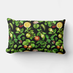Coussin Rectangle Motif de fruits sur fond noir