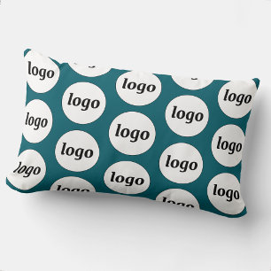 Coussin Rectangle Motif de logo Publicité commerciale Vert sarcelle