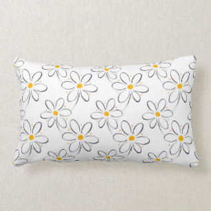 Coussin Rectangle Motif de marguerite blanche