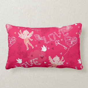 Coussin Rectangle Motif de Saint-Valentin avec le cupidon