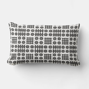 Coussin Rectangle Motif de tapisserie gallois noir blanc Lumbar Cous