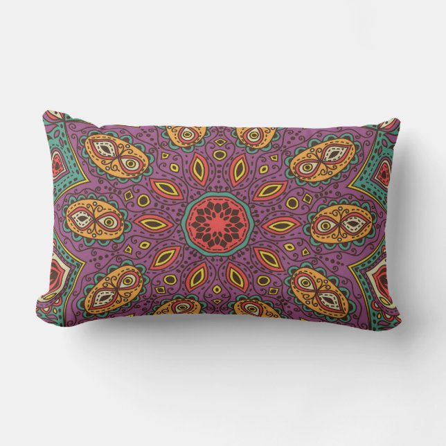 Coussin Rectangle Motif de Yoga Kaleidoscope (Recto)