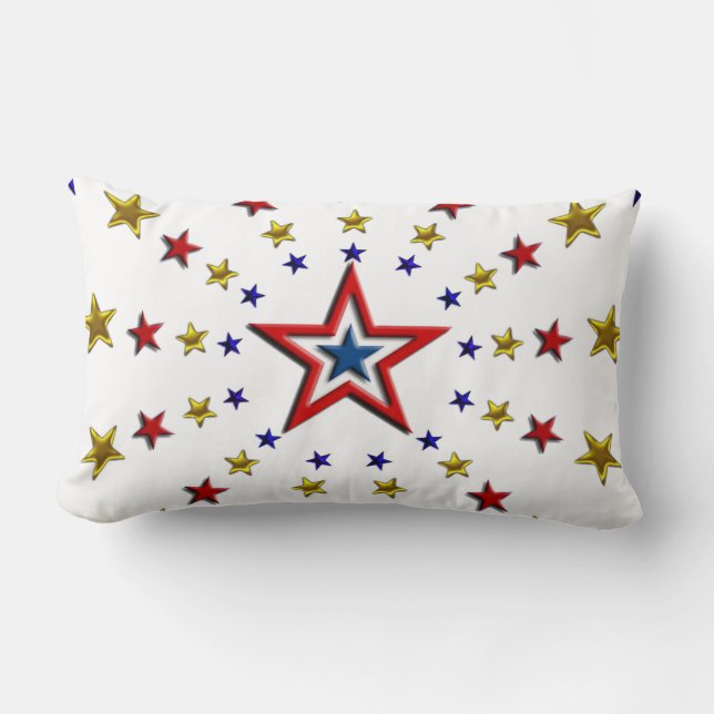 Coussin Rectangle Motif des étoiles patriotiques (Recto)