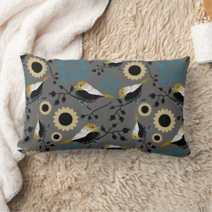 Coussin Rectangle Motif des oiseaux de pousse