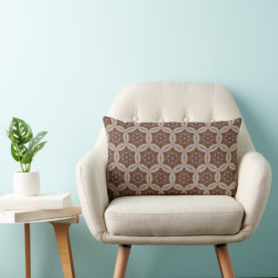 Coussin Rectangle Motif d'étoile géométrique complexe dans des tons