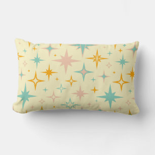 Coussin Rectangle Motif d'étoiles rétro colorées