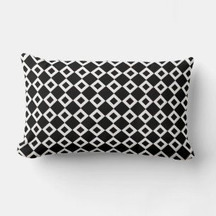 Coussin Rectangle Motif Diamant noir et blanc