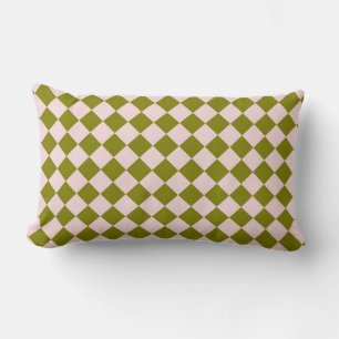 Coussin Rectangle Motif diamant Pink Green Checker