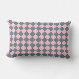 Coussin Rectangle Motif diamant rose gris Checker