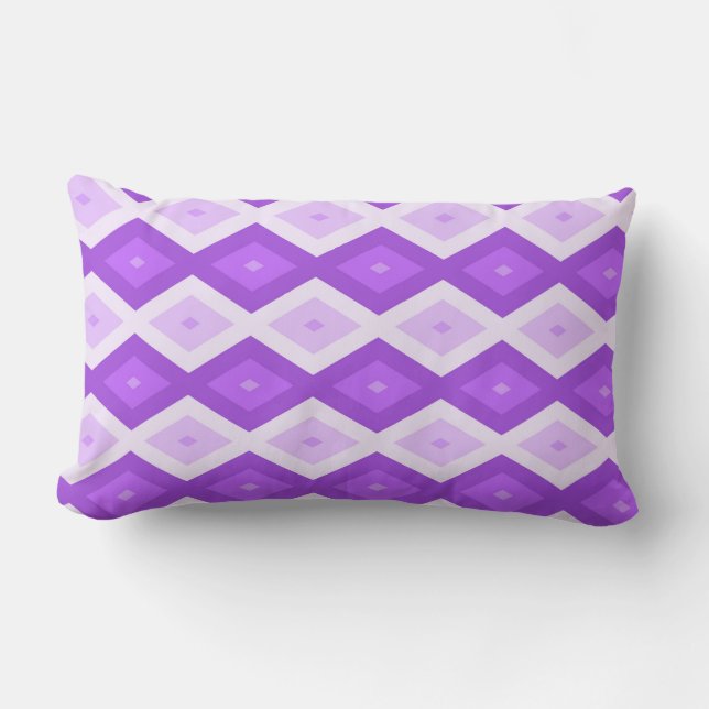 Coussin Rectangle Motif diamant violet clair (Recto)