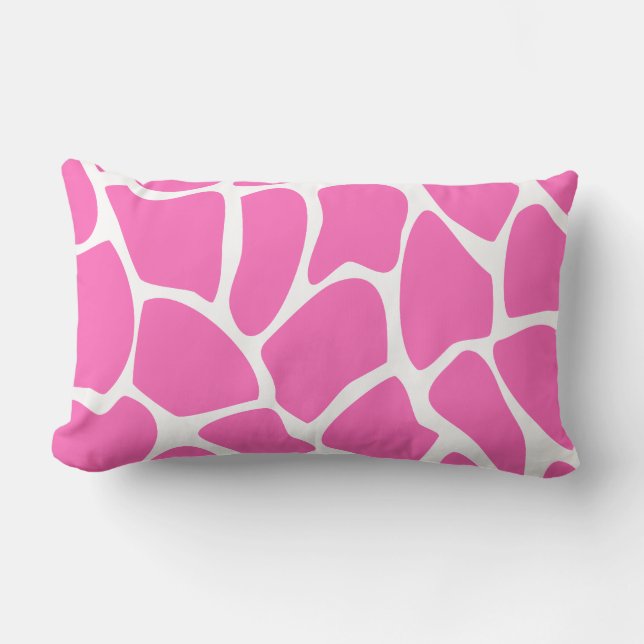 Coussin Rectangle Motif d'impression de girafe dans le rose lumineux (Recto)
