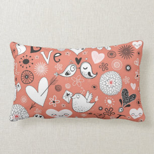 Coussin Rectangle Motif d'inséparables