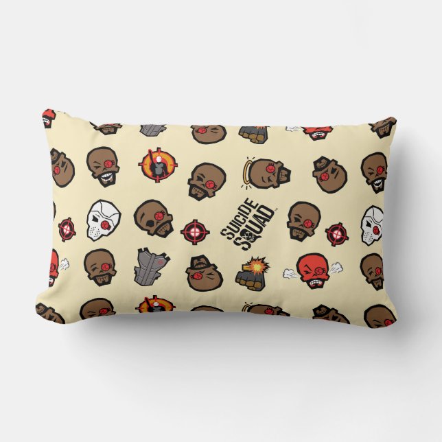 Coussin Rectangle Motif du peloton | Deadshot Emoji de suicide (Recto)