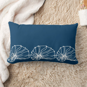Coussin Rectangle Motif élégant de coquilles de mer - thème bleu