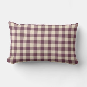Coussin Rectangle Motif En vichy Bourgogne blanc
