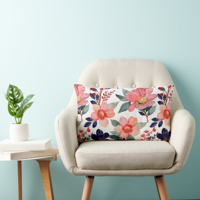 Coussin Rectangle Motif Fleurs d'été (Chaise)